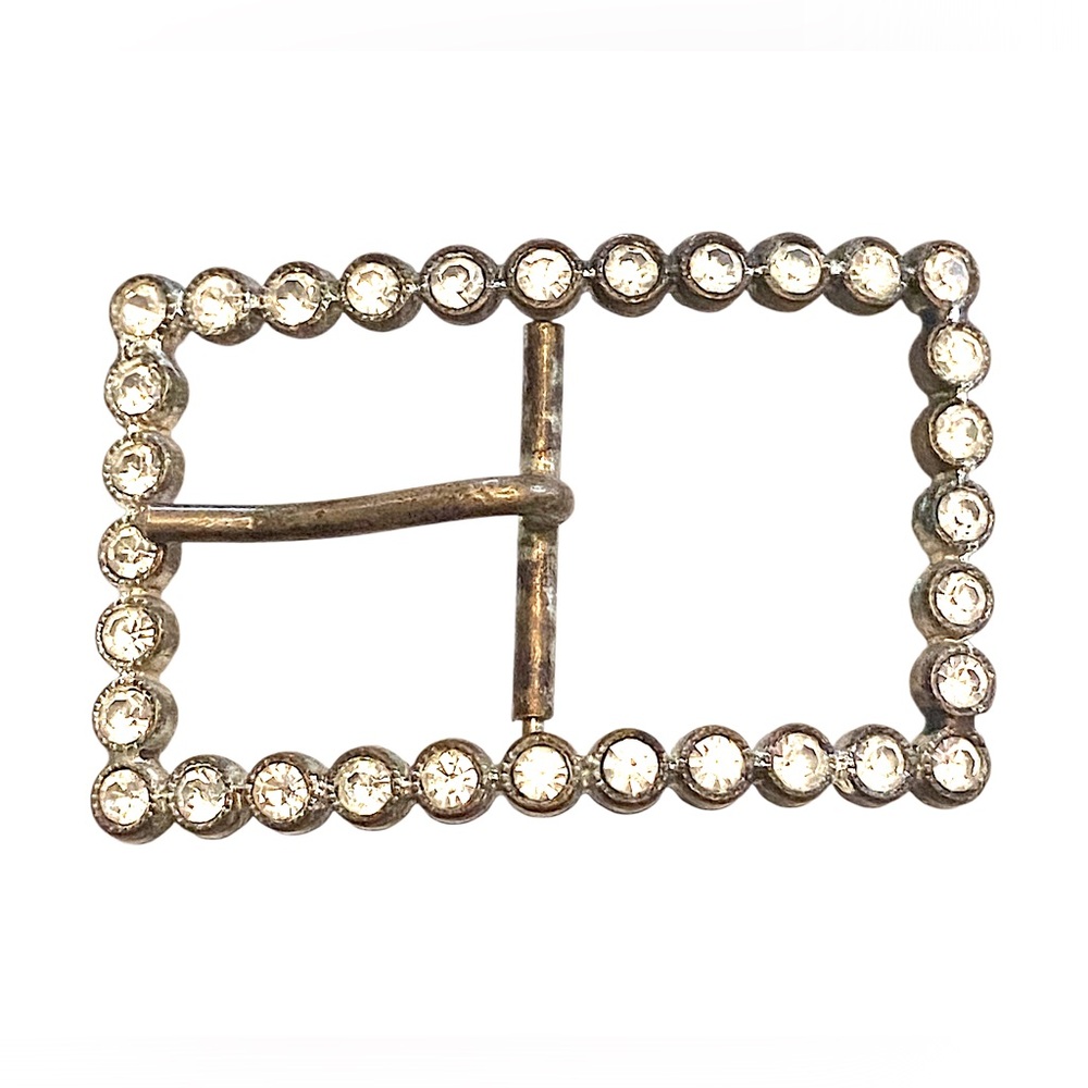 Antique Edwardian Sash Belt Buckle Rhinestone